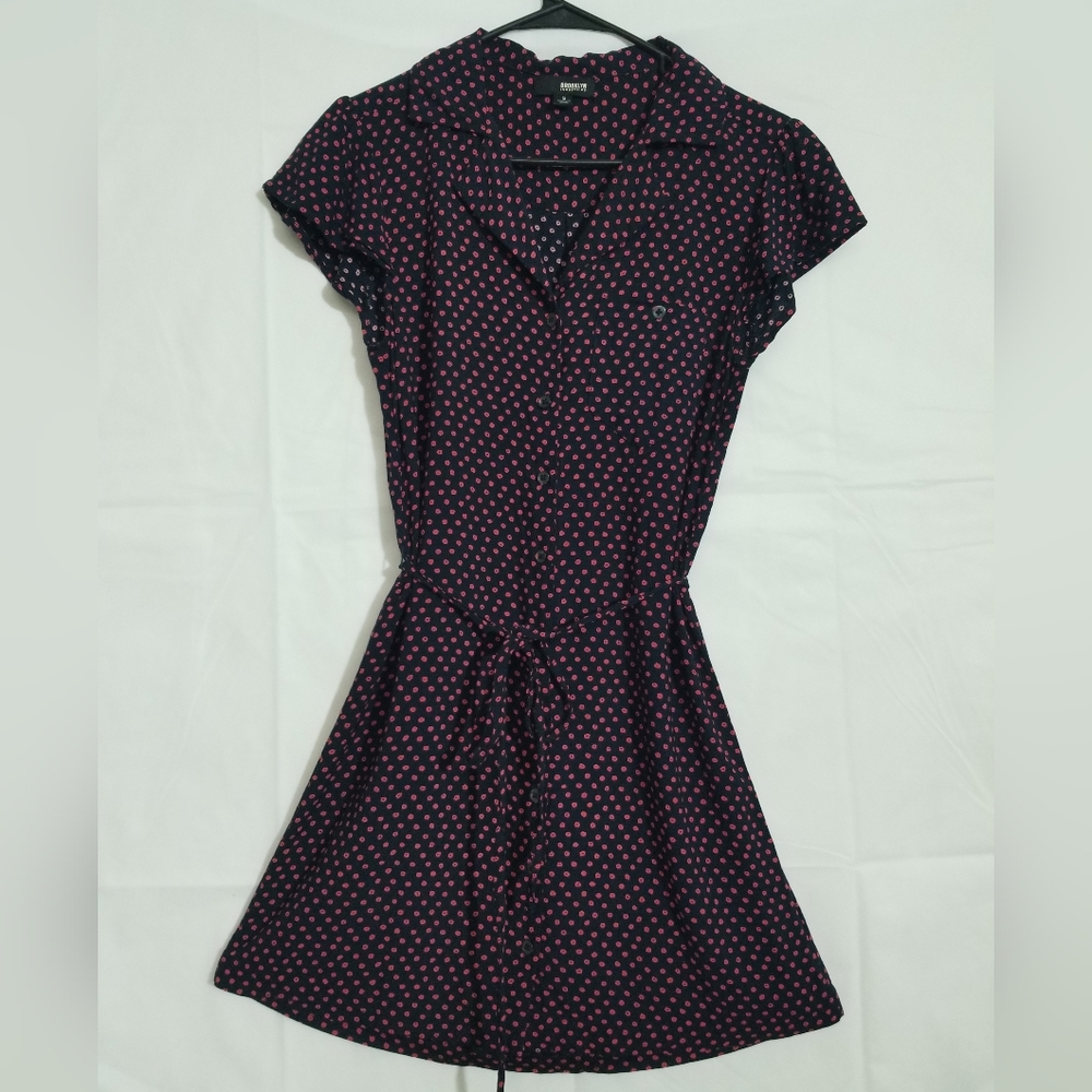 BROOKLYN INDUSTRIES ETERNITY SHIRTDRESS Navy/Red, Small